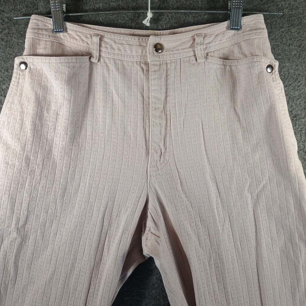 Liz Sport Jeans Womens 10 Pink‎ Light Wash Buttons Stiped Skinny Tapered Leg - Picture 2 of 11